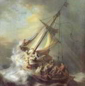Рембрандт: Укрощение бури на пути через Генисаретское озеро