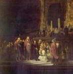 Рембрандт: Христос и грешница