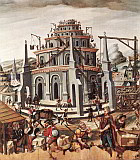 Безымянный немецкий мастер 1590-х.: Вавилонская башня.